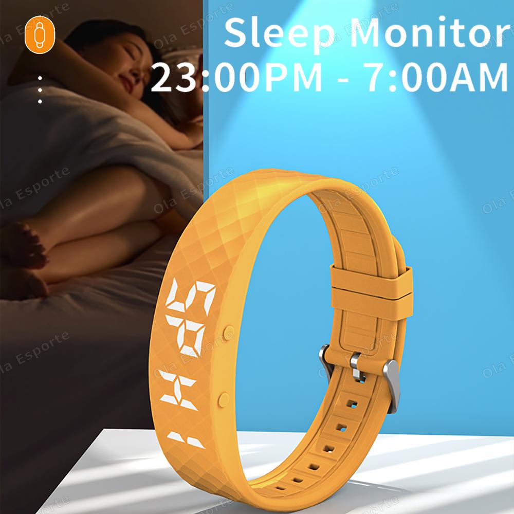 2025 Outdoor Smartwatch Sports Bracelet Vibration Alarm Clock Reminder Sleep Monitoring 24 Hours Pedometer Rechargeable Bracelet