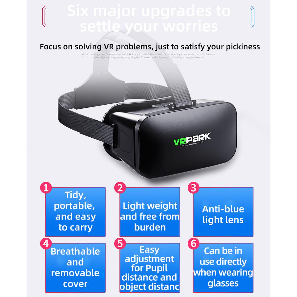 VR Glasses 3D Virtual Reality Headset Helmet For Phone Lenses Goggles Devices Viar Smart Smartphones Cell Game Viewer Mobile Set