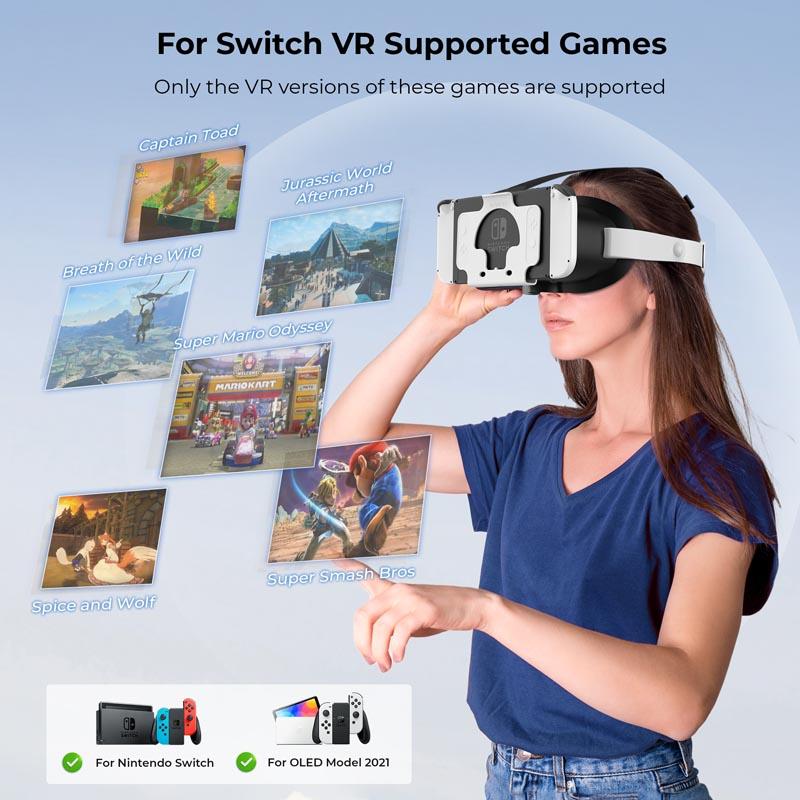 Upgraded VR Headset for Switch OLED/Nintendo Switch Accessories 3D VR Glasses Switch VR Labo Goggles W Adjustable Headset