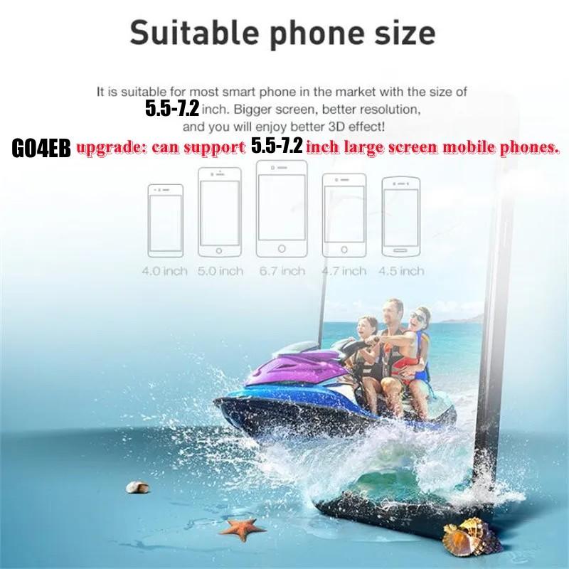 VR Glasses 3D Virtual Reality Glasses Stereo Headset Version for 5.5-7 Inch Mobile Phones, Support Joystick